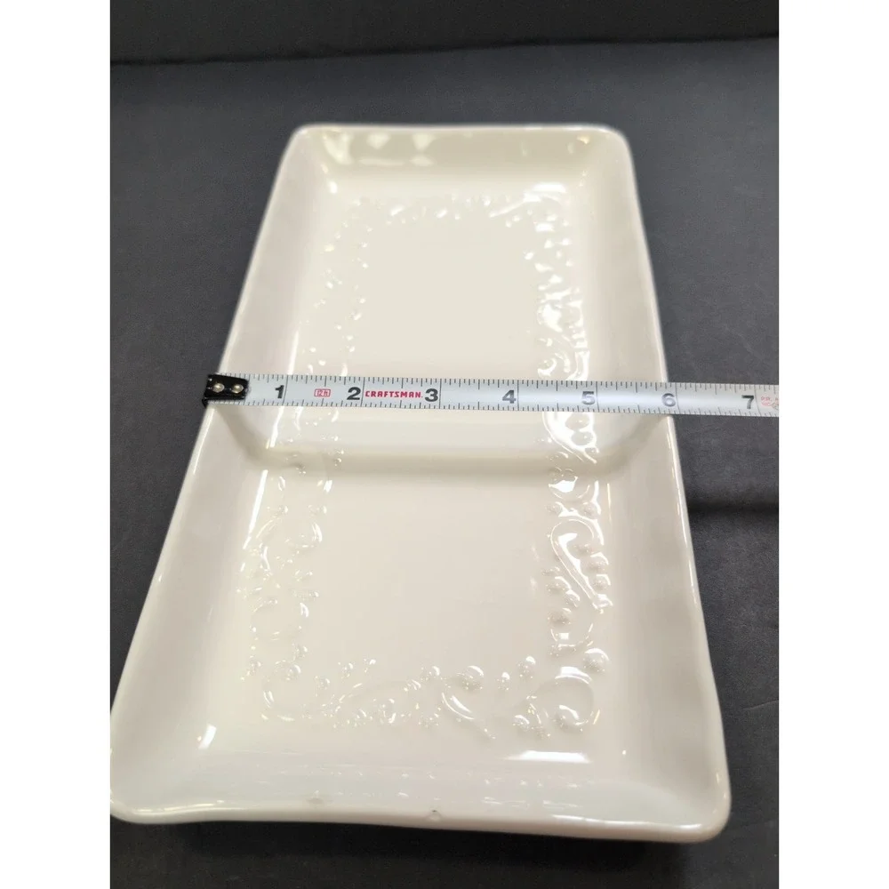 Maioliche Jessica Cream Rectangular Tray Platter Made in Italy READ